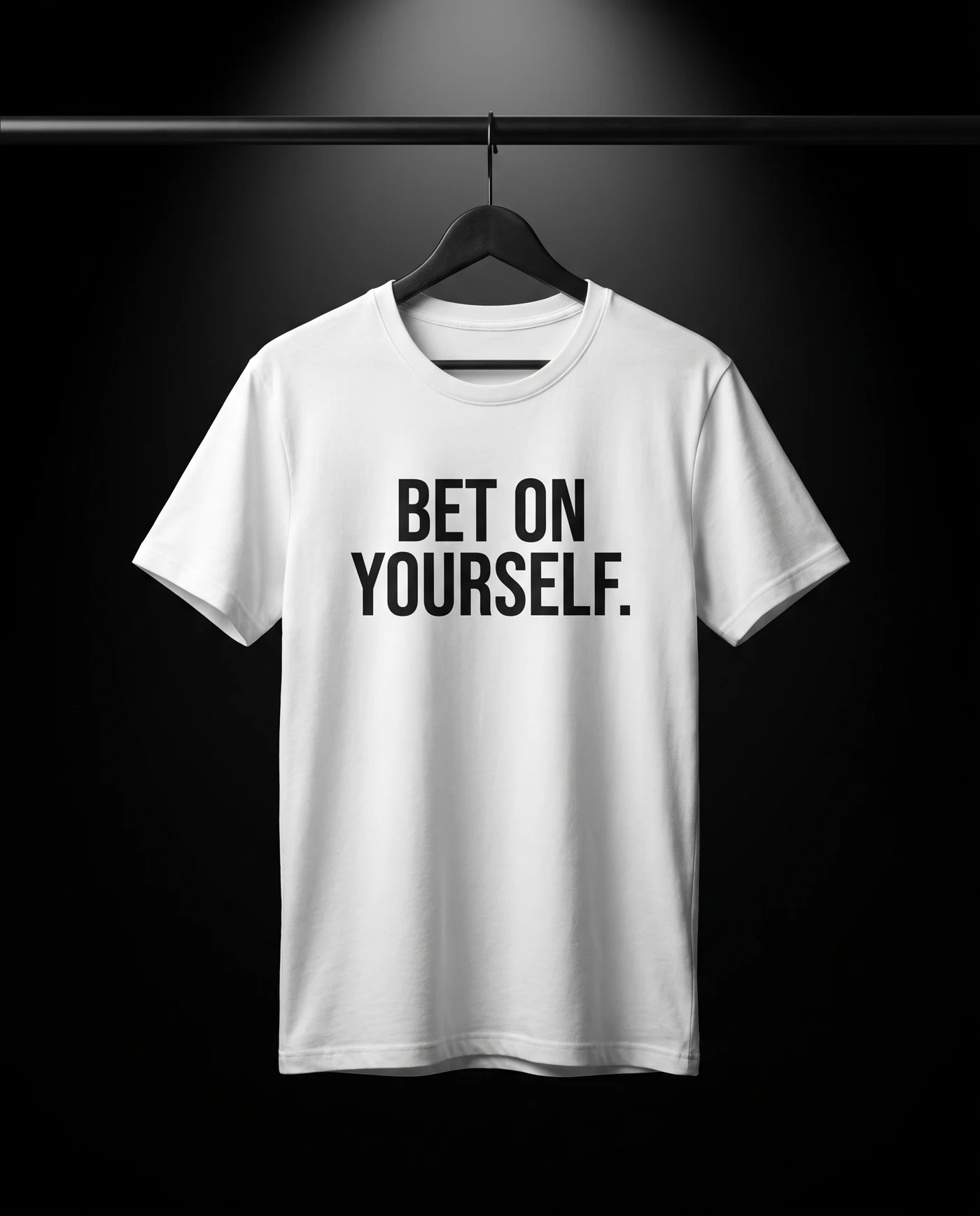 Bet On Yourself White Bestehende KI-Konzeptansicht. Kein reales Produktfoto und keine Materialzusage.